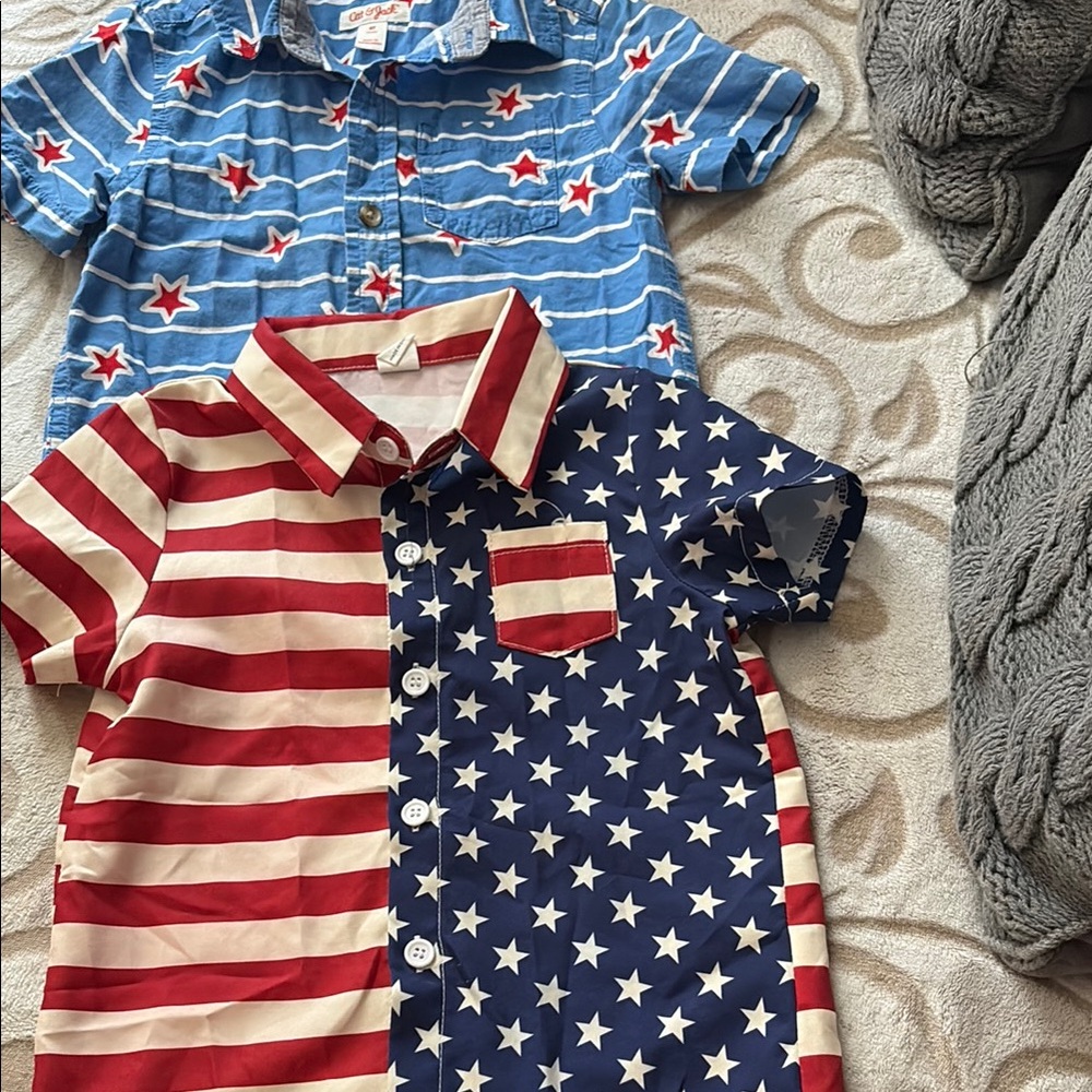 Patriotic Kids Shirt - Red, White, and Blue